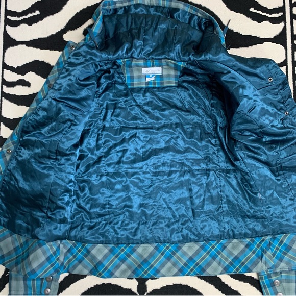 Columbia Omni-Shield Blue Plaid Wool Blend Hooded Coat Size XL - Picture 11 of 11